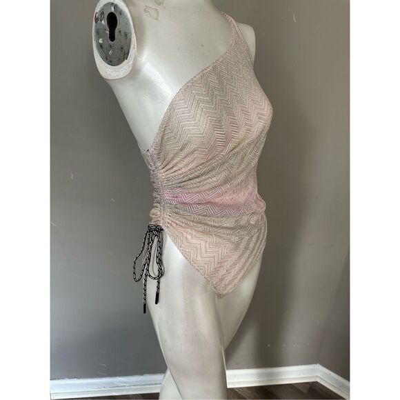MISSONI Zigzag Knit One-Shoulder Swimsuit - Picture 9 of 11